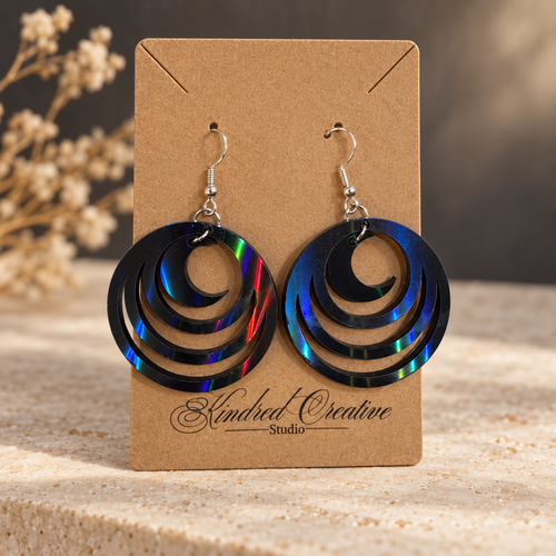 Celestial Black AB Acrylic Dangle Earrings